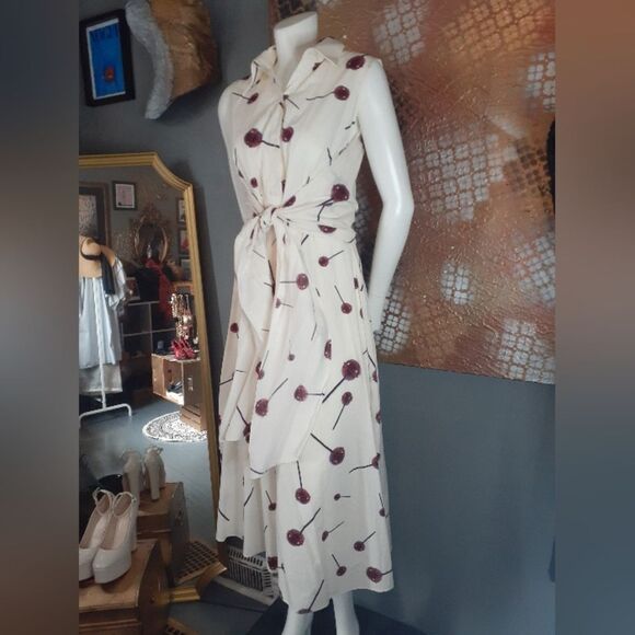 Nwot Zara 100% Cotton Lolipop Print Maxi Dress - Picture 15 of 15